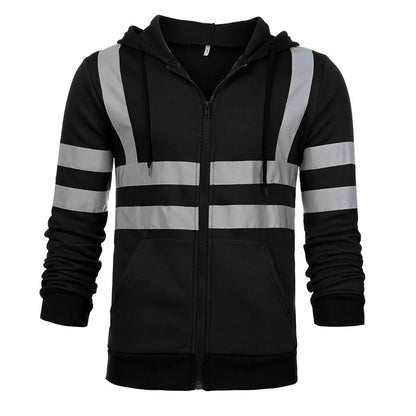 Hi-Vis Reflective Hoodie Sweatshirt Pullover Safety Workwear