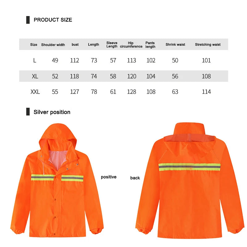 Reflective Fluorescent Waterproof Raincoat