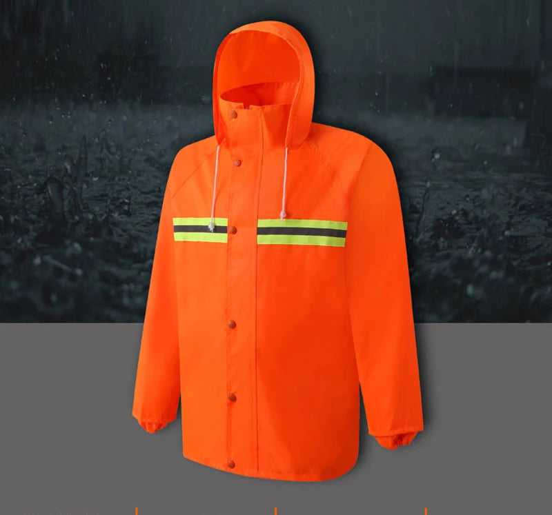 Reflective Fluorescent Waterproof Raincoat