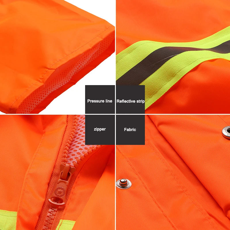 Reflective Fluorescent Waterproof Raincoat