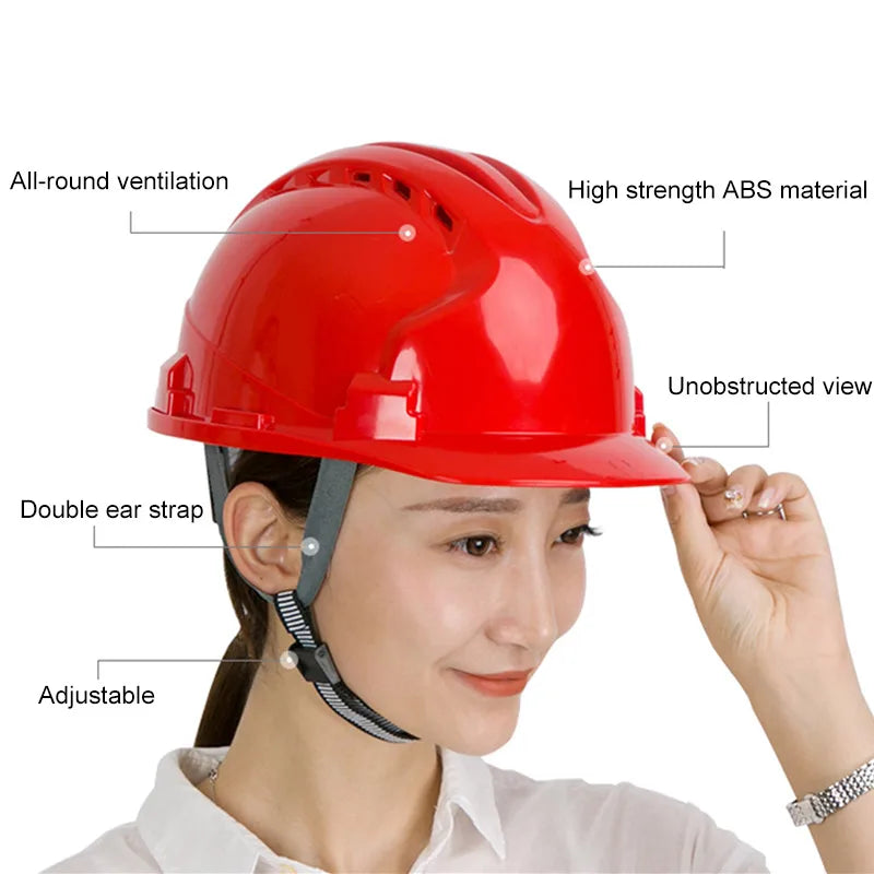 ABS Construction Safety Helmet - Adjustable Hard Hat for Men & Women