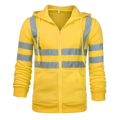 Hi-Vis Reflective Hoodie Sweatshirt Pullover Safety Workwear