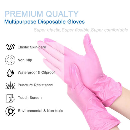 Durable Pink Nitrile Gloves