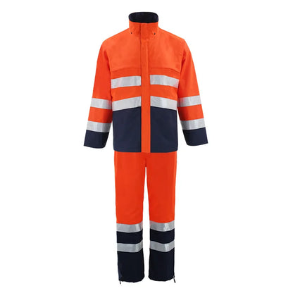 High Visibility Reflective Raincoat and Pants Waterproof Safety Workwear