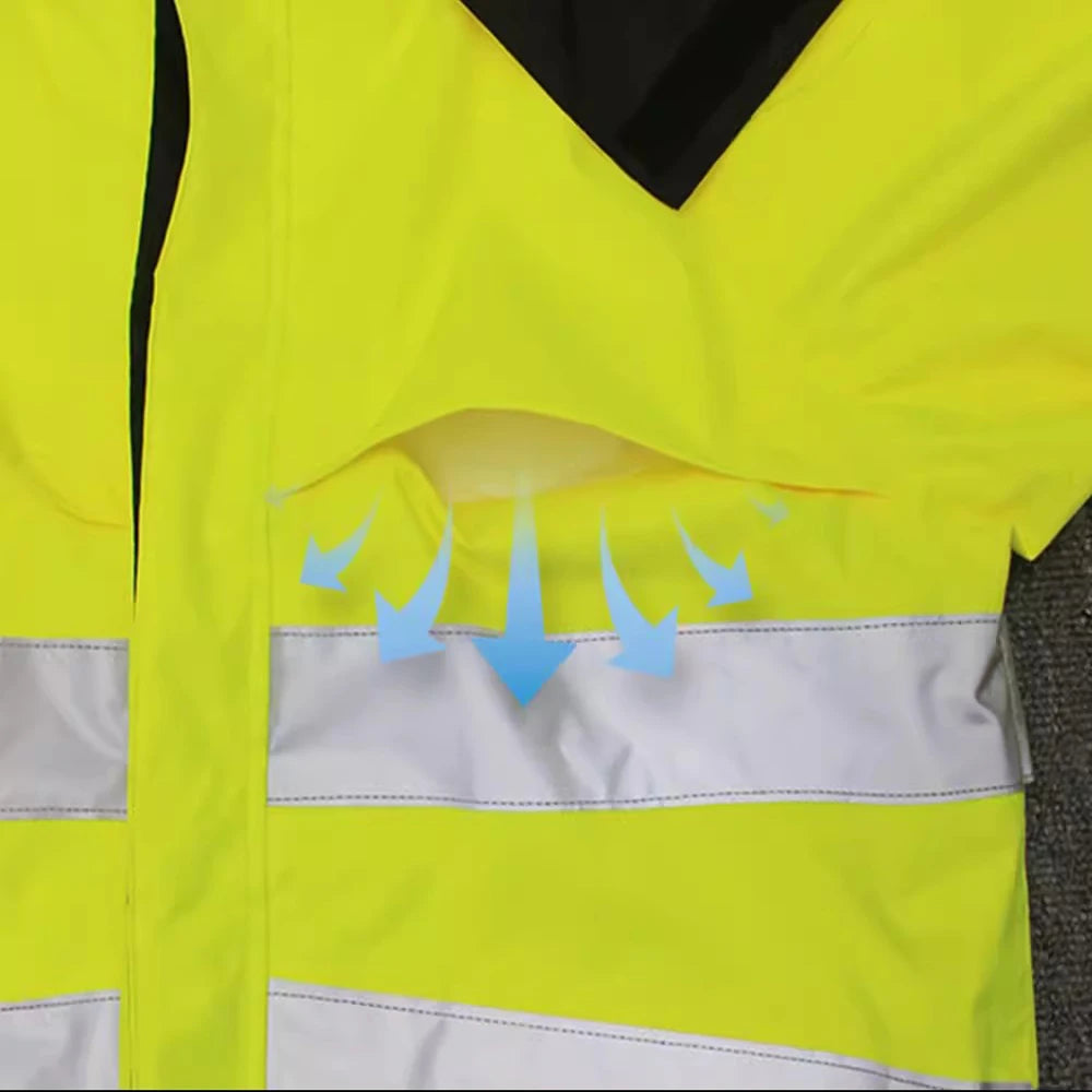 High Visibility Reflective Raincoat and Pants Waterproof Safety Workwear