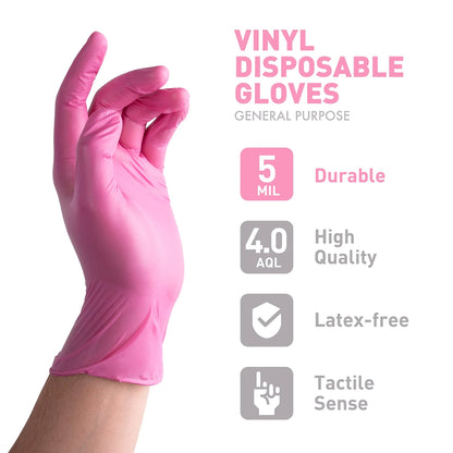 Durable Pink Nitrile Gloves