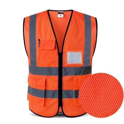 Reflective Mesh Safety Vest with Pockets