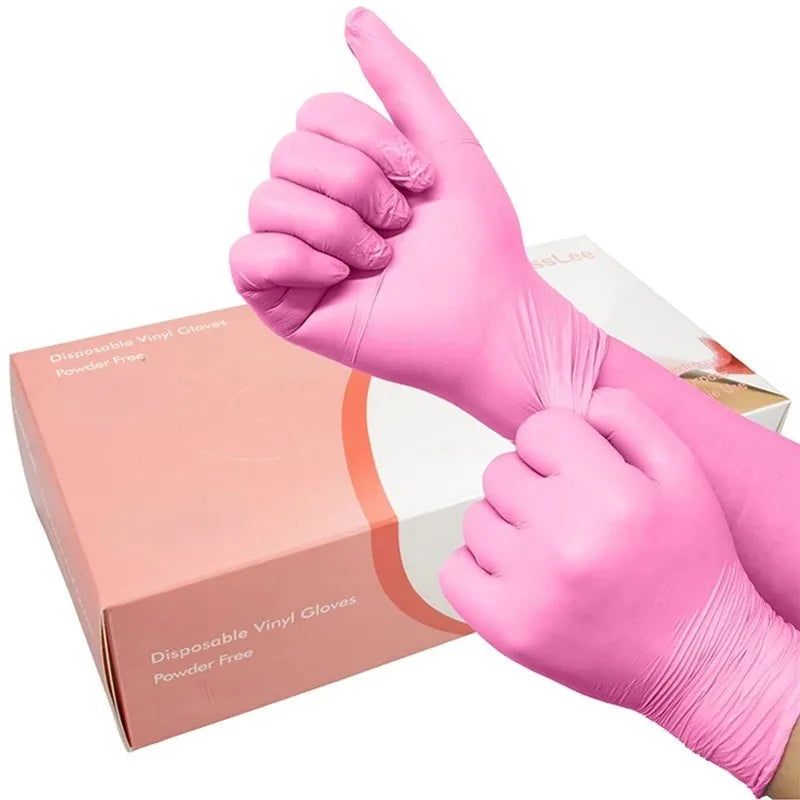 Durable Pink Nitrile Gloves