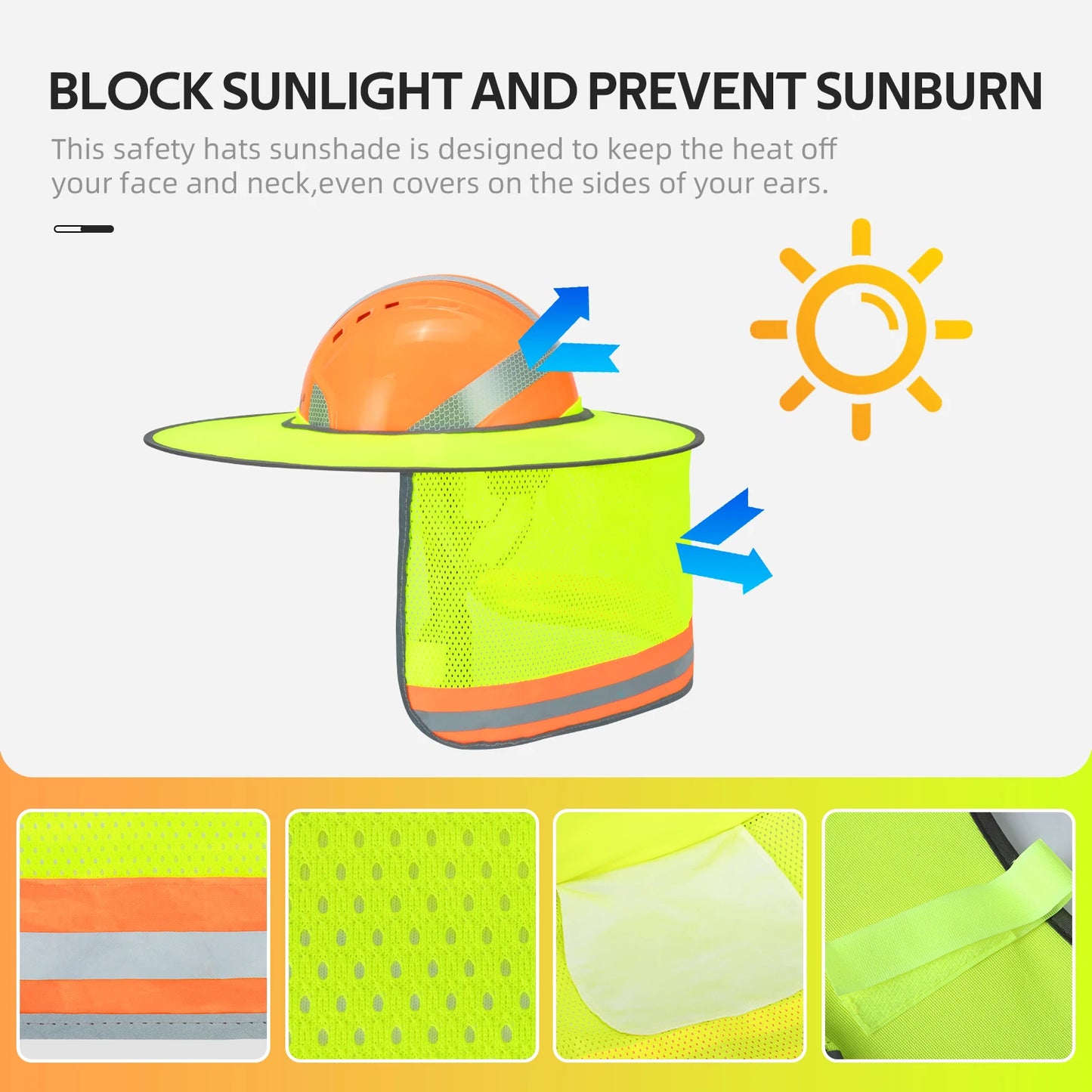 Hi-Vis Hard Hat Sun Shade