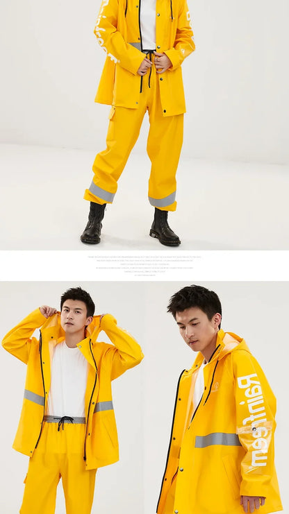 Winter Thicken Plush Raincoat Suit