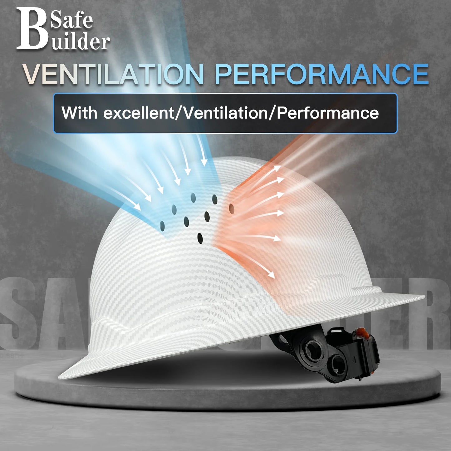 Sunshield Full Brim Hard Hat - ANSI Approved Carbon Fiber Safety