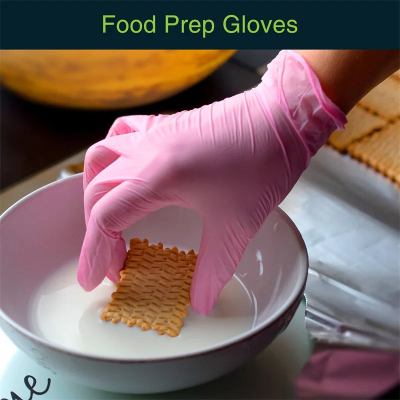 Durable Pink Nitrile Gloves