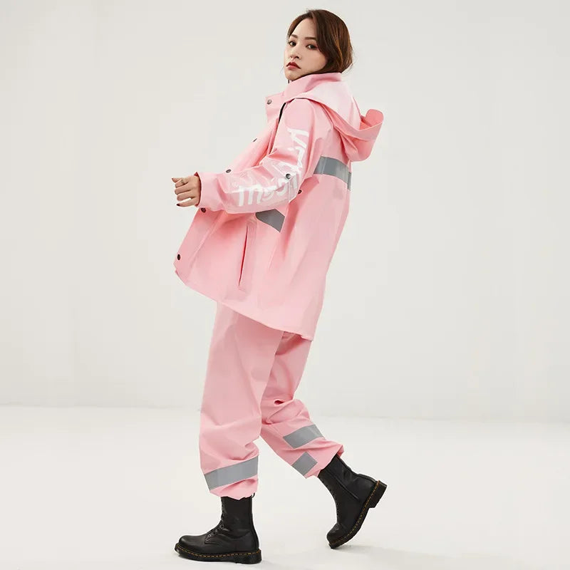 Winter Thicken Plush Raincoat Suit