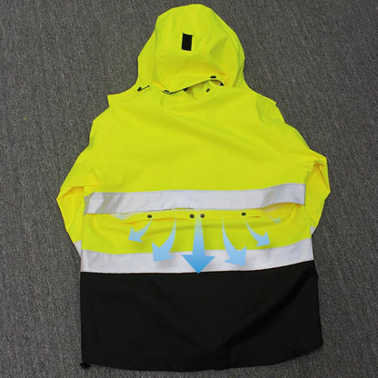 High Visibility Reflective Raincoat and Pants Waterproof Safety Workwear