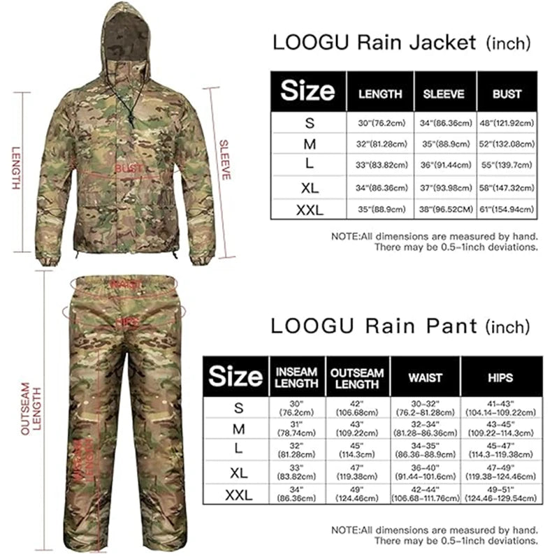 Waterproof Hiking Fishing Hooded Rainwear