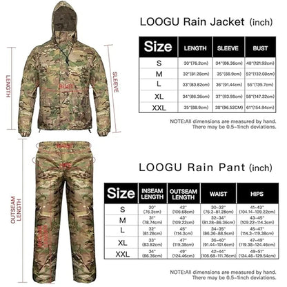 Waterproof Hiking Fishing Hooded Rainwear