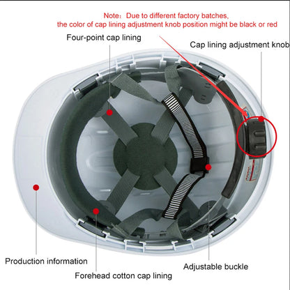 ABS Construction Safety Helmet - Adjustable Hard Hat for Men & Women