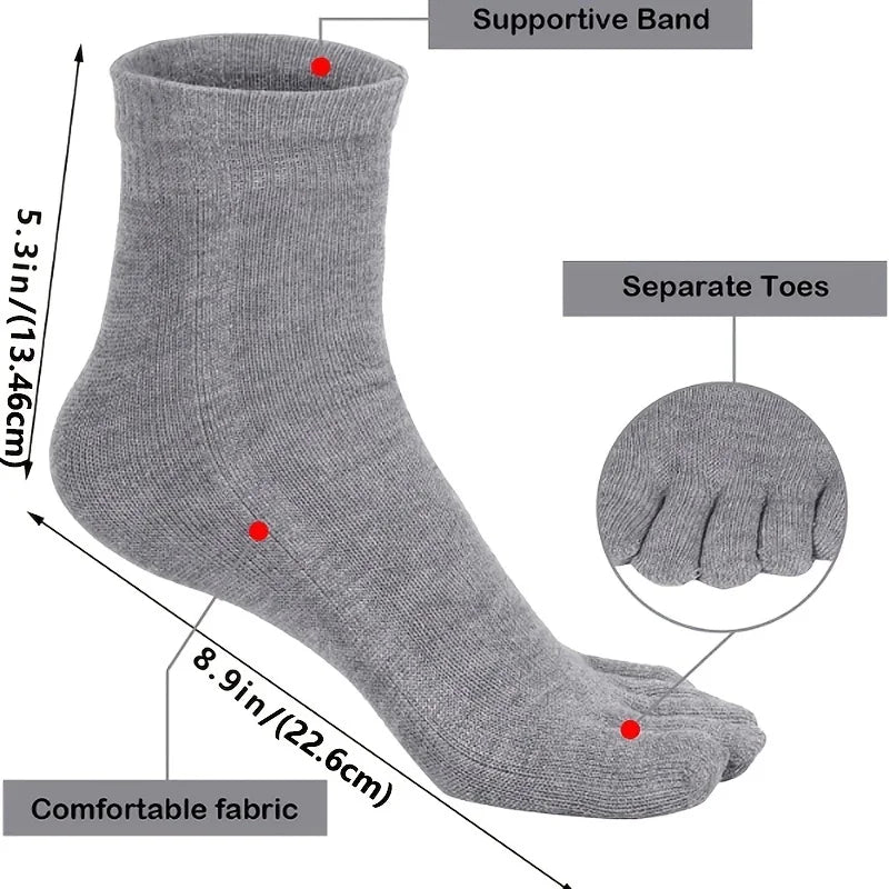 Breathable Cotton Toe Socks