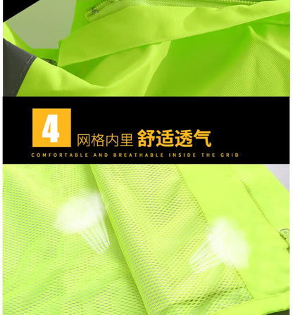 Reflective Fluorescent Green Raincoat Pants Set