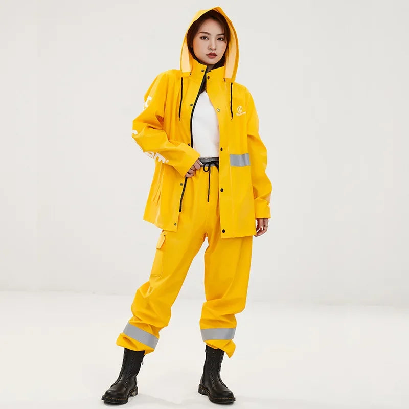 Winter Thicken Plush Raincoat Suit