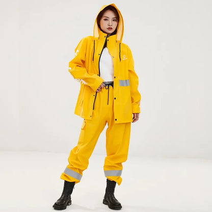 Winter Thicken Plush Raincoat Suit