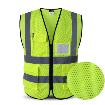 Reflective Mesh Safety Vest with Pockets