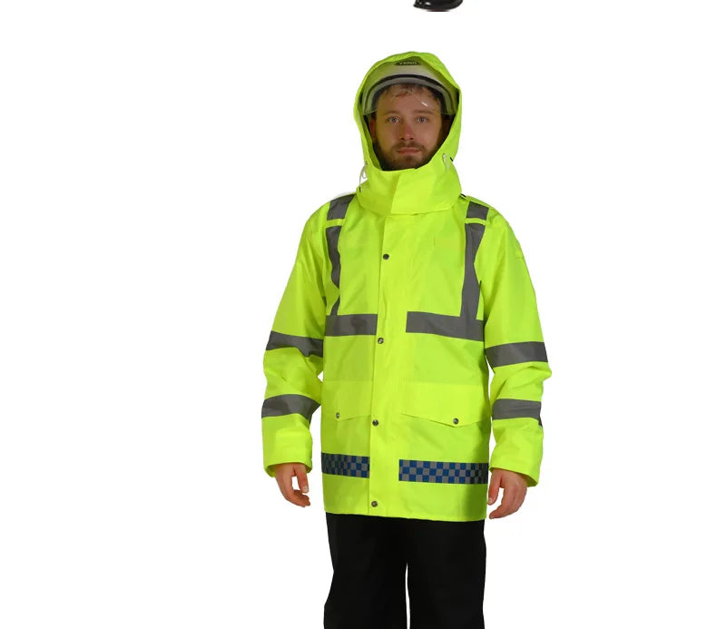 Reflective Fluorescent Green Raincoat Pants Set