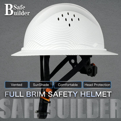 Sunshield Full Brim Hard Hat - ANSI Approved Carbon Fiber Safety