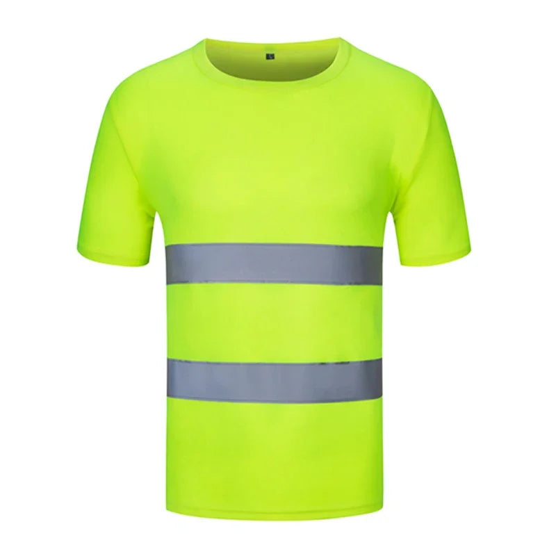 High Visibility Fluorescent Yellow Reflective Safety Long Sleeve Shirt
