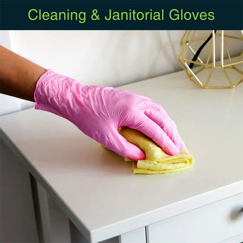 Durable Pink Nitrile Gloves