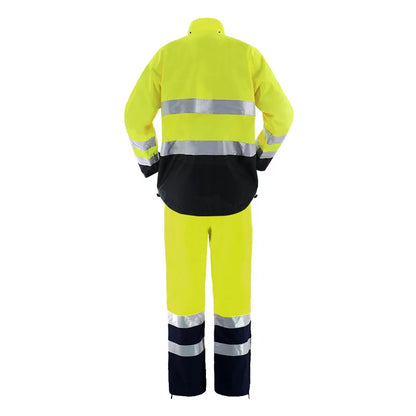 High Visibility Reflective Raincoat and Pants Waterproof Safety Workwear